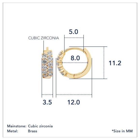 Avery Pave Bold Hoop Earrings - Picture 3 of 3